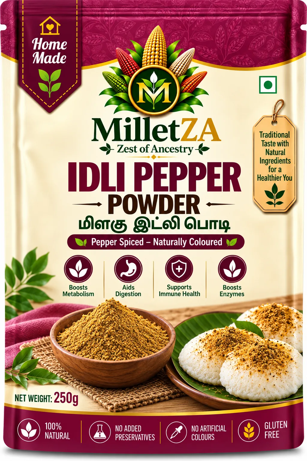 MilletZA Idli Pepper Powder 250g