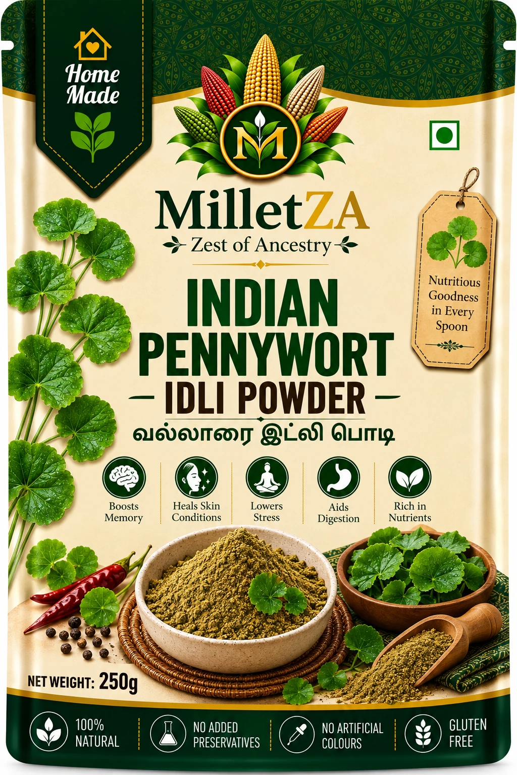 MILLETZA Indian Pennywort Idli Powder