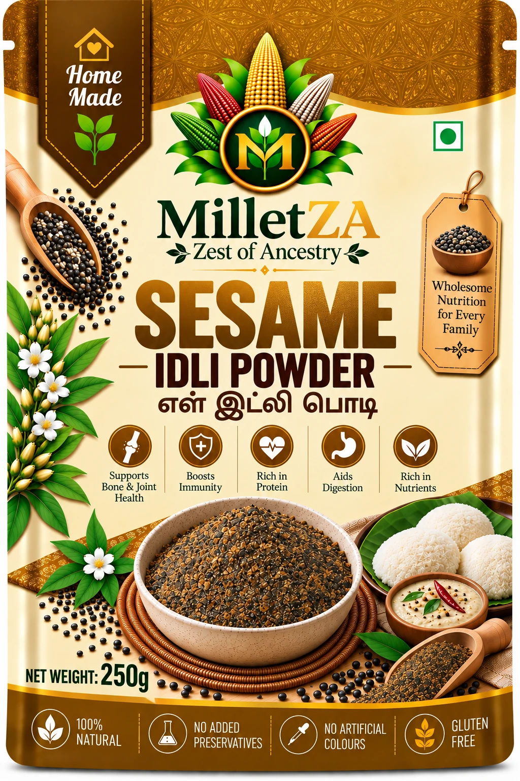 MILLETZA Sesame Idli Powder 250g